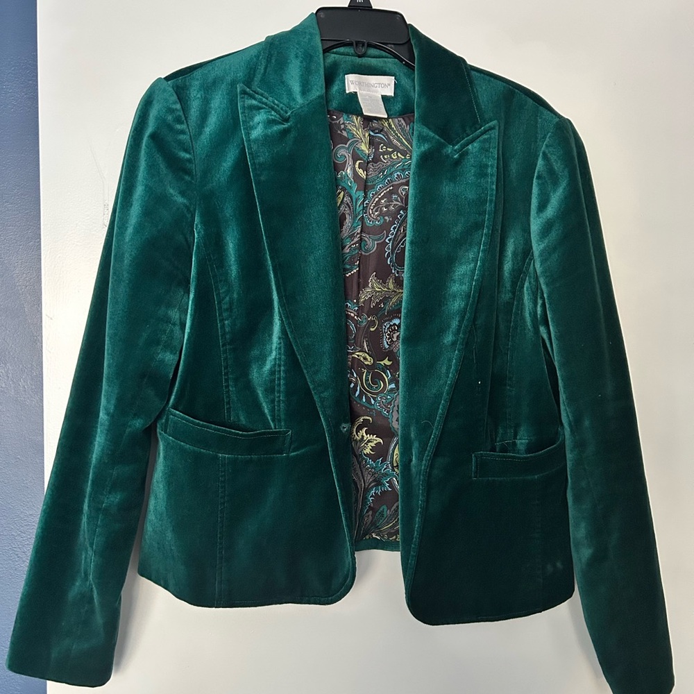 Emerald Green Velvet Jacket
